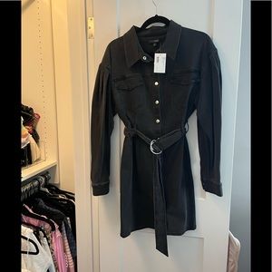 Intermix denim dress with buttons